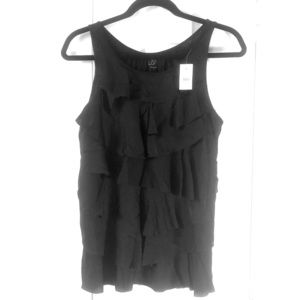 Sleeveless LOFT black ruffle top